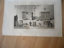 FURNITURE AND UTENSILS FROM THE TIME OF LOUIS XII ENGRAVING 19°