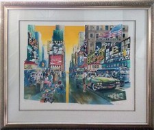 Daniel Authouart, Times Square, Lithograph, signed and numbered in pencil