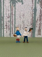 Barbapapa Plastoy Figures  1-3/4" Claudine & Francois