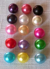 LOT 6 BOUTONS PERLE CHAMPIGNON BOULE ** 10 mm **  SCRAPBOOKING COUTURE - B01 bis
