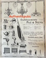 ADVERTISEMENT PAZ ET SILVA IRON CHANDELIER VIBRO MASSAGER 1913 AD PUB RARE