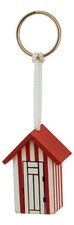 Keychain - Beach Changing Room Wooden/Metal Pendant 11.5 x 3.5 cm