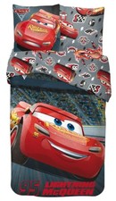 Parure de Lit Cars Race Disney Enfant, 100% Coton Oeko-Tex, Lit 1 place