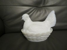 antique opaline chicken or candy jar 
