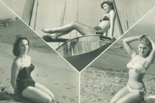 BEAUTIFUL WOMAN IN BATH GIRLS SWIMSUIT