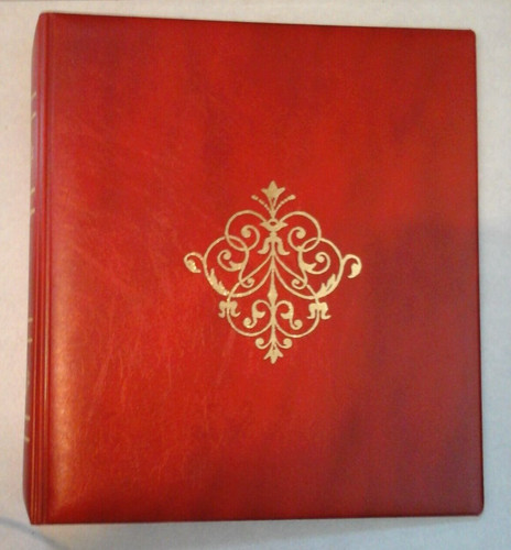 Reliure rouge pour - pour, feuilles