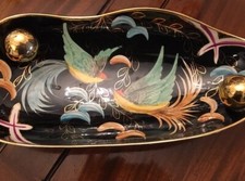 ANCIENNE COUPE A FRUIT FAIENCE signée H.BEQUET QUAREGNON