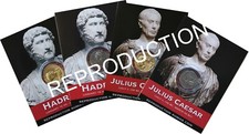 Roman coins, Hadrian & Ceasar Aureus & Denarius with info cards [CAHAD4]