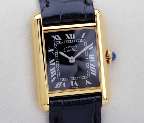 Montre cartier must tank - tank, noire