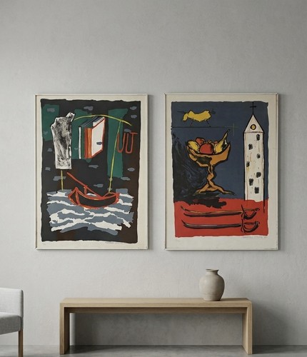 Suite deux lithographies - suite, de