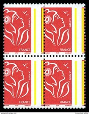 VARIETE N°3734  4TIMBRES