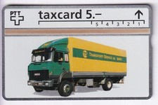 TEST SALON EXPO CARTE CARD .. SUISSE 5FR L&G DUMMY IVECO TRUCK BASEL MINT/NEUVE