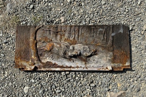 Plaque fonte sanglier - en,