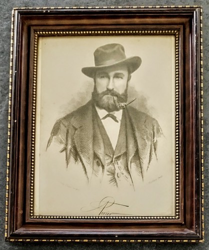 Lithographie homme élégant - lithographie, "homme