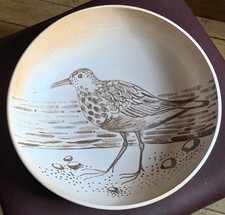 Robert Picault céramique Vallauris grand plat à l'oiseau 1950's