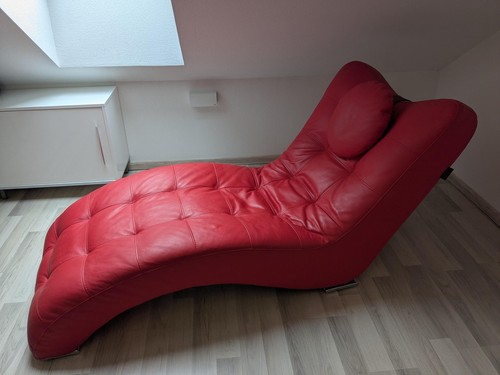 Chaise longue cuir italien