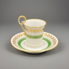 Tasse À Moka Porcelaine De Limoges Giraud Ribes Style Empire Palmettes Or TBE