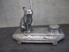 chat encrier art déco signé