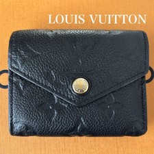 LOUIS VUITTON Trifold En Plante Black Noir Porte Foyle Zoe Women C-250529-17