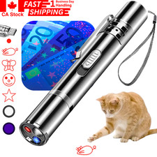 Red Laser Pointer Pen USB Rechargeable Lazer UV Light Flashlight Cat Dog Pet Toy