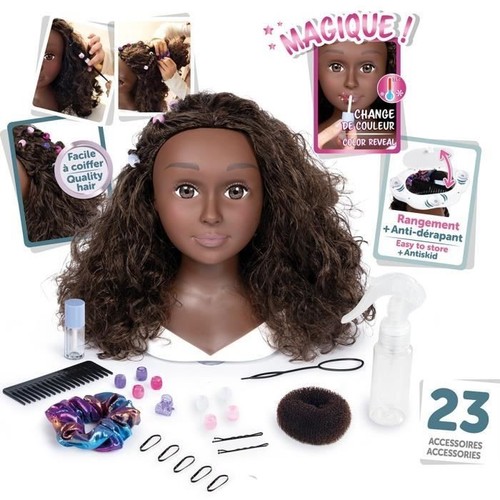 Smoby tete coiffer cheveux - -,