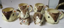 Enesco 1979 Japan Squirrel Chipmunk Anthropomorphic Mugs Creamer & Sugar Set