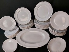 Niderviller White Enamel Ceramic Table Service France 1960 42 pcs