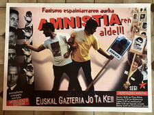 AFFICHE ENTOILEE SEGI AMNISTIA EN ALDE ! EUSKAL GAZTERIA JO TA KE !! BASQUE