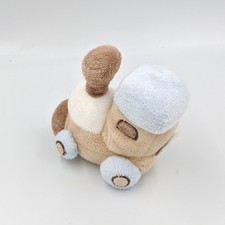 Petit doudou train beige bleu