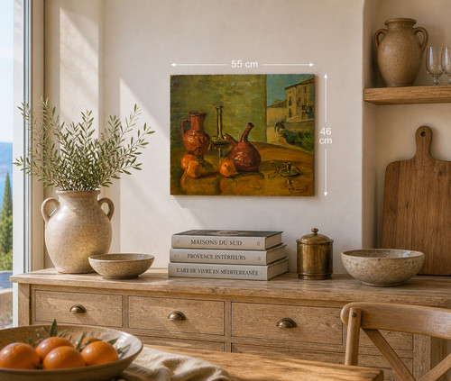 Tableau ancien huile - , toile