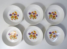 6 assiettes en faïence fleurie orange W.Germany vintage