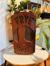 Vintage Frye Boots Wooden Plaque Wall Hanging Wood