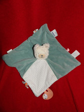 Doudou Plat  Noukie's Lama Sacha et Moris Blanc Vert Orange