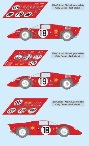 Décal ferrari 312 mans - ferrari,