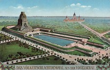 Ak Leipzig Monument Bassin D'Eau Saxe Inutilisé Carte Postale