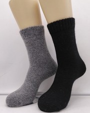 2 Paires Femmes Angora Thermique Laine Chaussettes Extra Doux Et Chaud Gris Noir