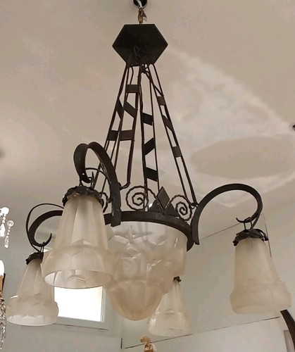 Grand lustre art déco 1930 - lustre,