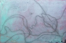 "Homme sur un canapé", art contemporain, peinture abstraite