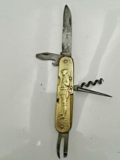 Multifunction knife (5 blades/accessories), engraved blade with 1 brush, "Hunting"