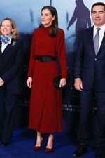 MASSIMO DUTTI (ZARA GROUP) BURGUNDY OPEN BACK DRESS ASO QUEEN LETIZIA US10 EU 42