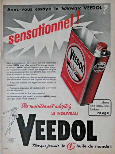 Publicité 1956 huiles - huiles, veedol