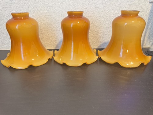 Three hand blown amber - blown, art