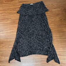 Chalet et Ceci Women Lagenlook Dress Small Gray Floral Pockets Boho USA