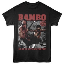 Rambo - Win Ce Temps - Solide Unisexe Adulte T-Shirt - Noir Couleur