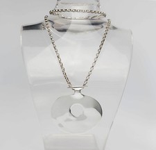 Rare vintage large modern sterling silver pendant necklace by Arthus Bertrand