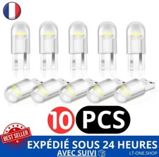 10 Ampoules Led T10 W5W 12V 6000k Blanc Anti Erreur Veilleuse Voiture
