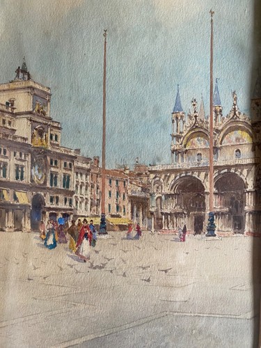 Belle ancienne aquarelle - et,