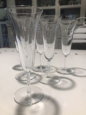 CRISTAL DE ST LOUIS 6 FLÛTES À CHAMPAGNE FORME TULIPE 