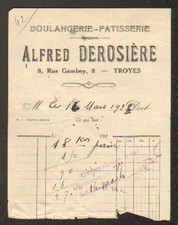 TROYES (10) BOULANGERIE PATISSERIE "Alfred DEROSIERE" en 1926