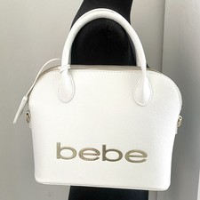 Y2K bebe Medium White Dome Top Handel Crossbody Strap Satchel New No Tags